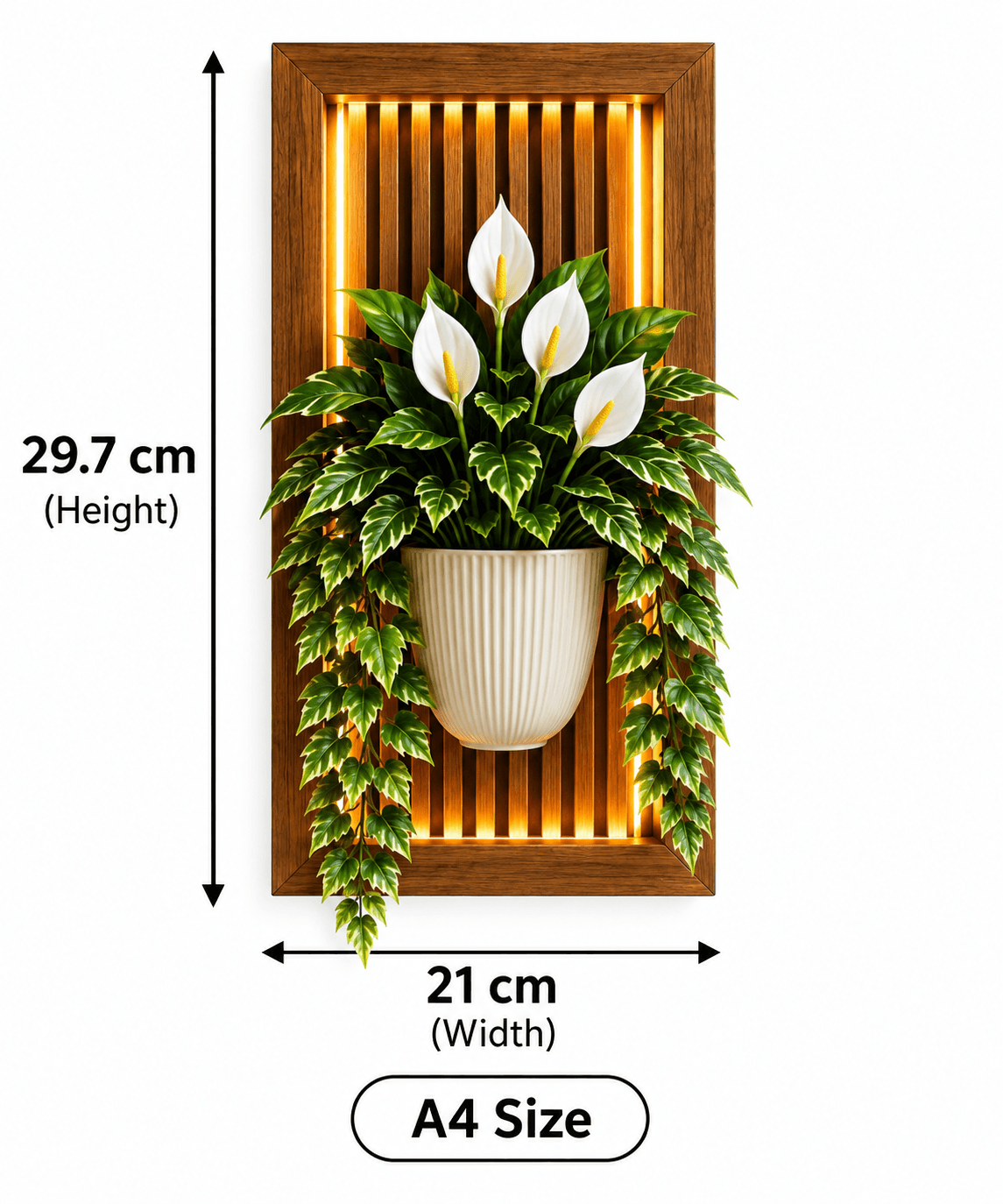 3D Aesthetic Plant Frame - Sunset Jali & Lotus / Terracotta view 3